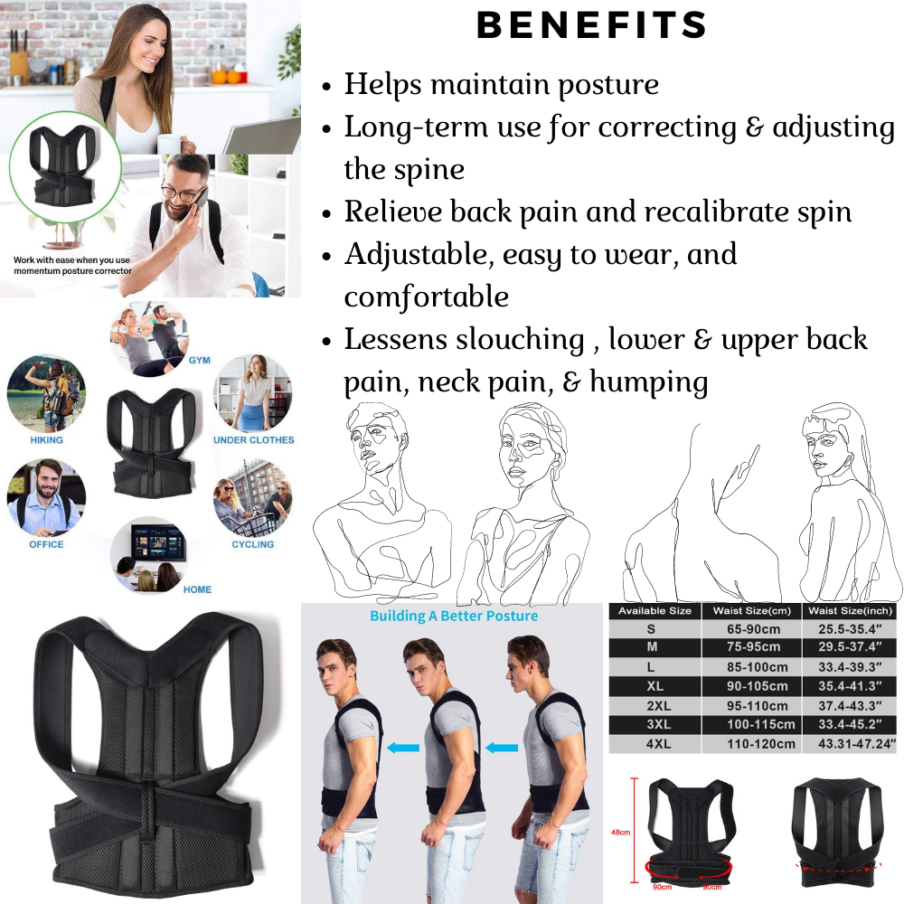 Adjustable Aptoco Back Posture Corrector Provides Clavicle Support to Help Stop Slouching