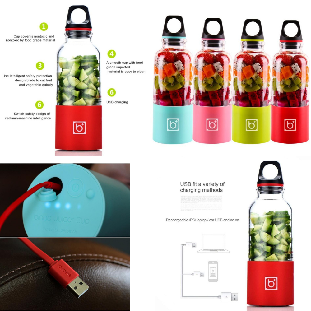 500ml Portable blender smoothie machine with 4 blades