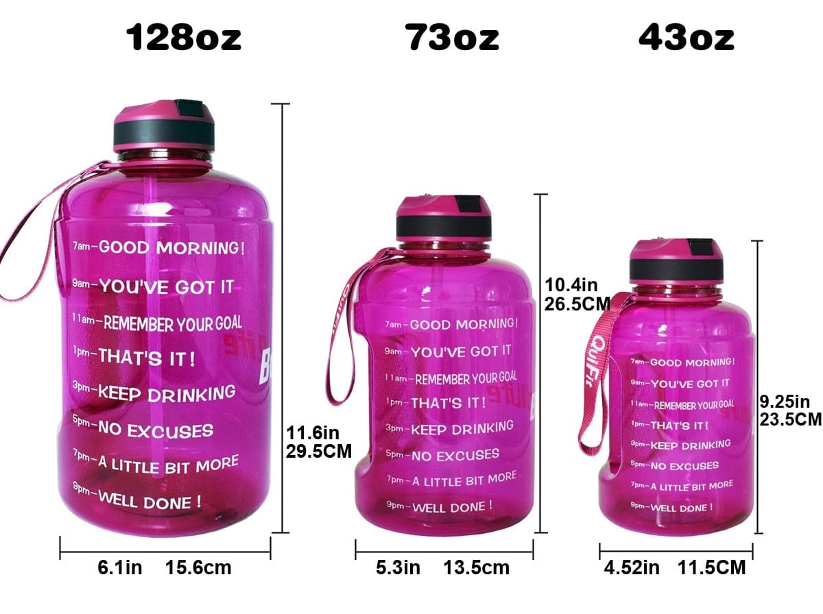 Large BPA-free Water Bottle (3.78L, 2.2L, 1.3L, 128oz, 1 Gallon) - Thehealthyrush