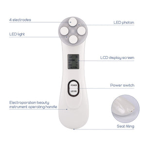 Mesotherapy, Electroporation, RF Radio Frequency, and LED Photon Skin Care Beauty Device (Face Lifting, Helps Prevent Wrinkles, Facial Cleaner) - Thehealthyrush