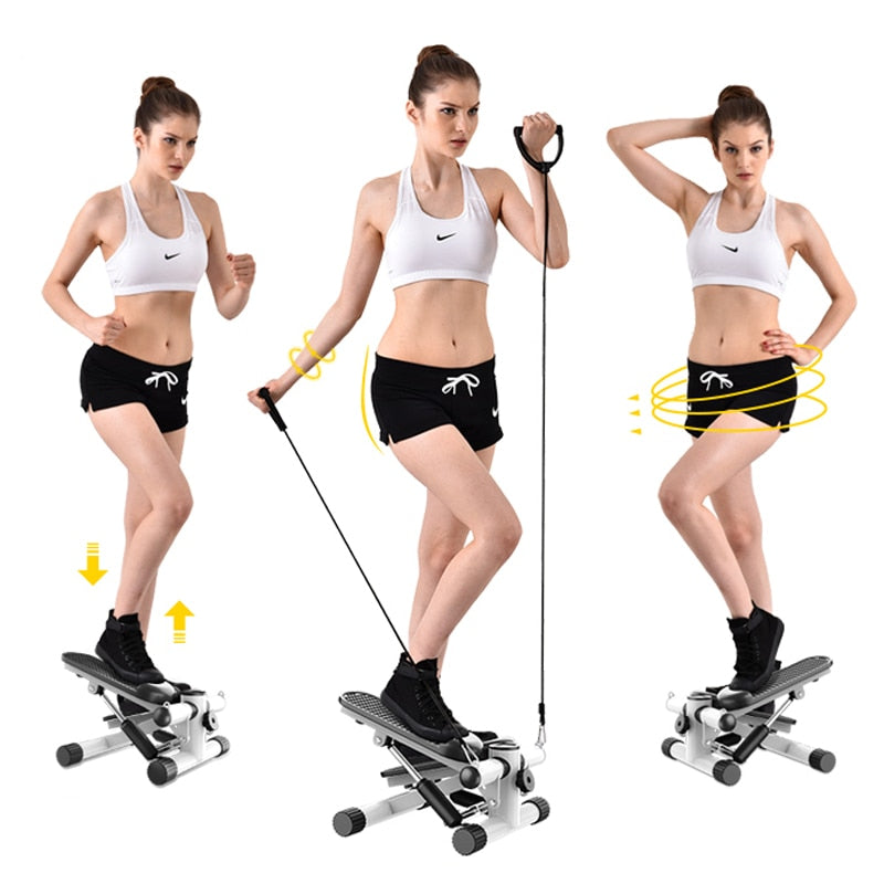 Mini Stepper Exercise Machine with Resistance Bands and LCD Monitor - Thehealthyrush