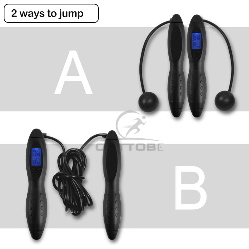 Outtobe Smart Jump Rope with Anti-Slip Hand Grip and LCD Screen (Two Modes) - Thehealthyrush