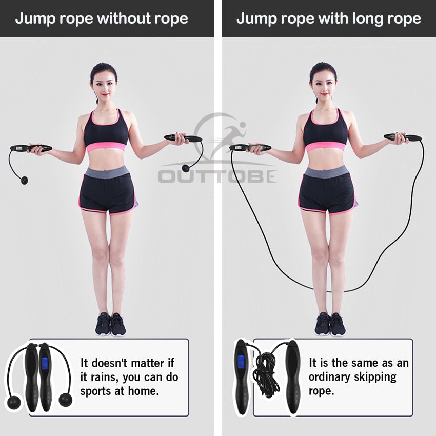 Outtobe Smart Jump Rope with Anti-Slip Hand Grip and LCD Screen (Two Modes) - Thehealthyrush