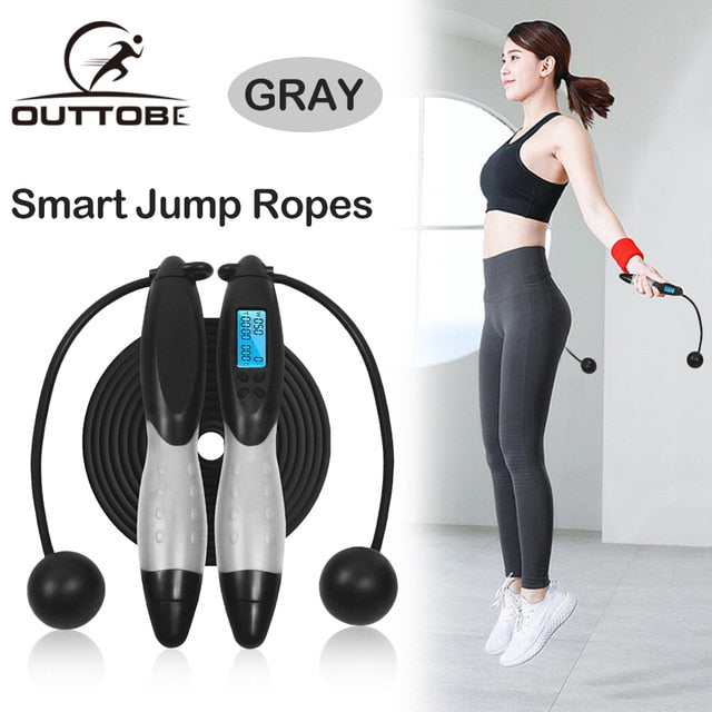 Outtobe Smart Jump Rope with Anti-Slip Hand Grip and LCD Screen (Two Modes) - Thehealthyrush