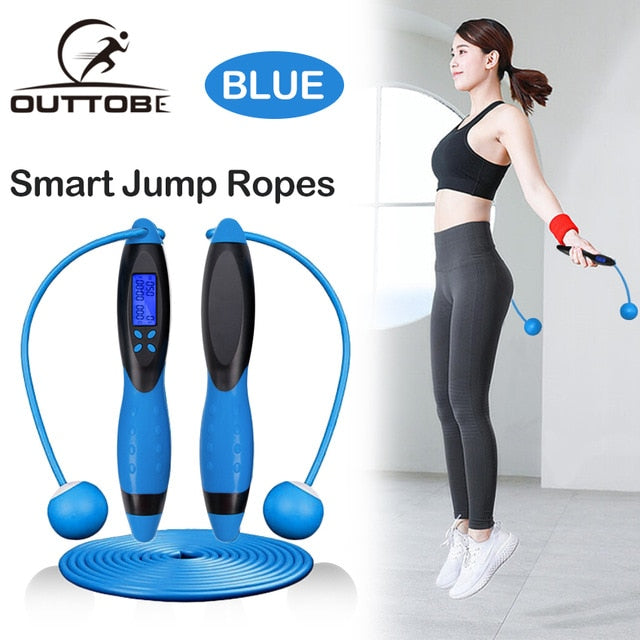 Outtobe Smart Jump Rope with Anti-Slip Hand Grip and LCD Screen (Two Modes) - Thehealthyrush