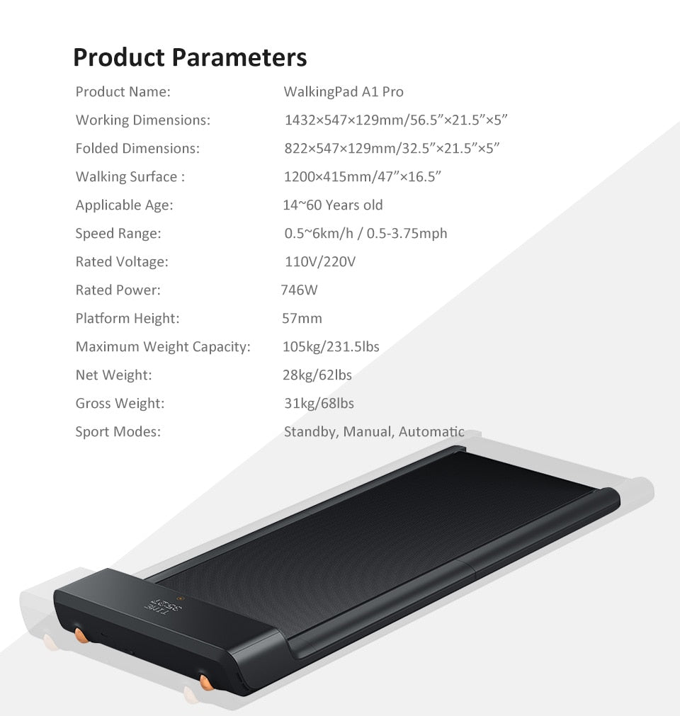 New Foldable Xiaomi WalkingPad Treadmill A1 Pro for home and office while working/ doing hobbies - Thehealthyrush