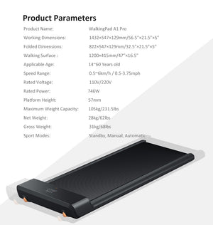 New Foldable Xiaomi WalkingPad Treadmill A1 Pro for home and office while working/ doing hobbies - Thehealthyrush