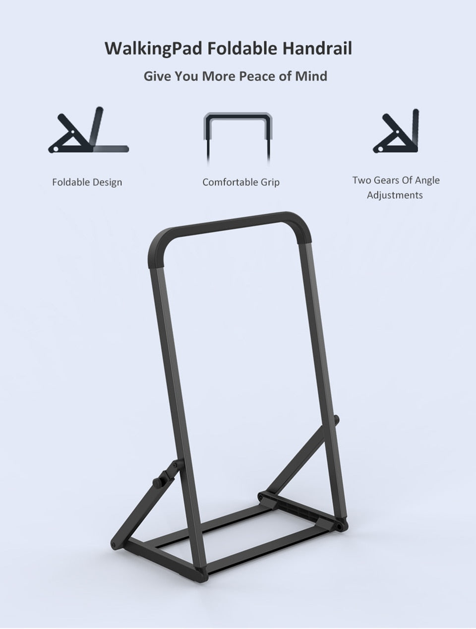 WalkingPad Foldable Handrail For Treadmill A1/A1Pro Model Full Steel Support Strong Durable Armrest Prevent Falling Balustrade - Thehealthyrush