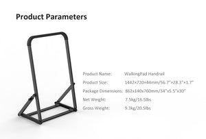 WalkingPad Foldable Handrail For Treadmill A1/A1Pro Model Full Steel Support Strong Durable Armrest Prevent Falling Balustrade - Thehealthyrush
