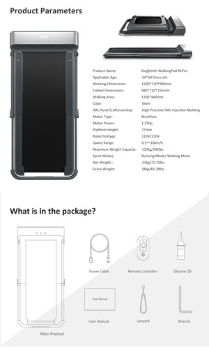 WalkingPad R1 Pro Foldable Treadmill Speed 0.5-10Km/H Running & Walking with handrail (Xiaomi) - Thehealthyrush