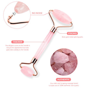 Rose Quartz Jade Roller Massager and Gua sha Board Face Lifter Massage - Thehealthyrush