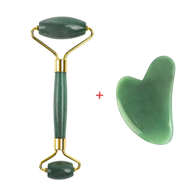 Rose Quartz Jade Roller Massager and Gua sha Board Face Lifter Massage - Thehealthyrush