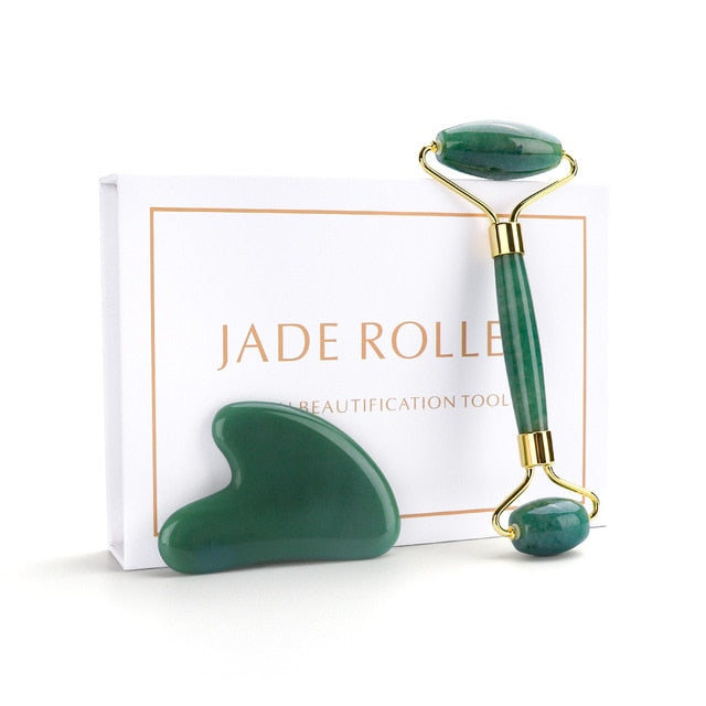 Rose Quartz Jade Roller Massager and Gua sha Board Face Lifter Massage - Thehealthyrush