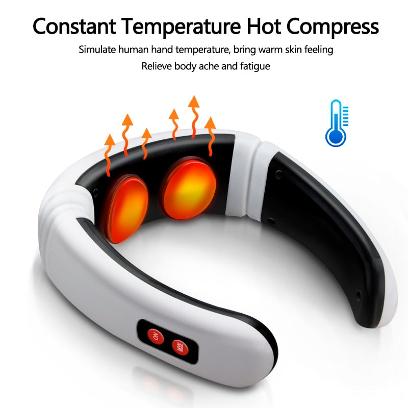 Electric Neck Massager & Back Pulse (6 Modes, Infrared Heating, & Pain Relief) - Thehealthyrush